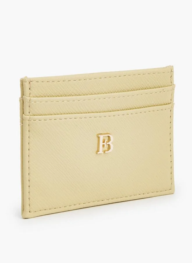 Flora Bella By Shoexpress Yellow Textured Card Holder With Monogram Detail for Women | Best Price UAE